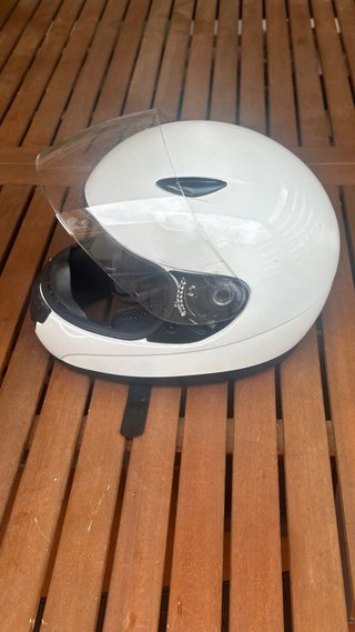 Casco Moto Niños Blanco Brillo