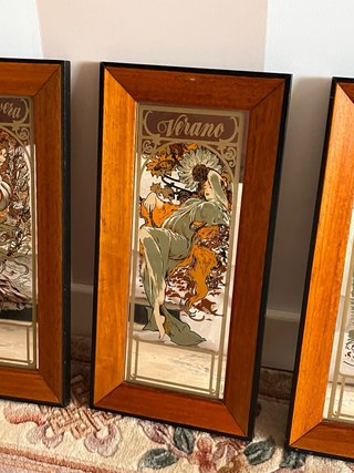 4 Cuadros Art Déco Antiguos