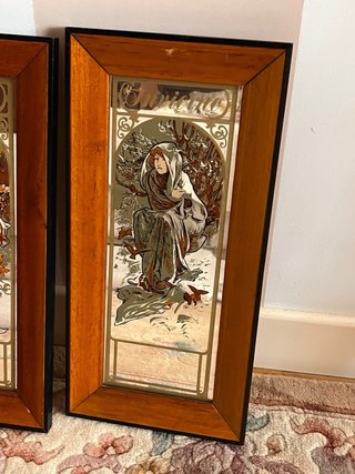 4 Cuadros Art Déco Antiguos