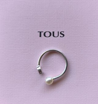 Anillo Tous Oso y Perla Plata