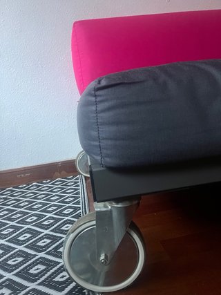 Sofá cama 2x90 con ruedas