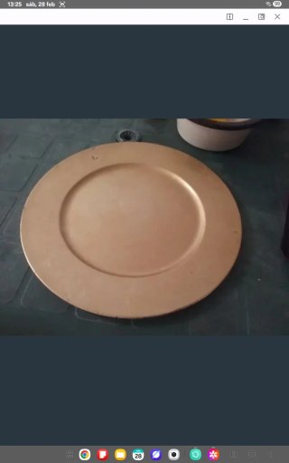 Bajo plato dorado melamina