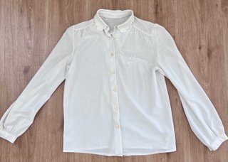 Blusa Vintage Blanca con Bordado