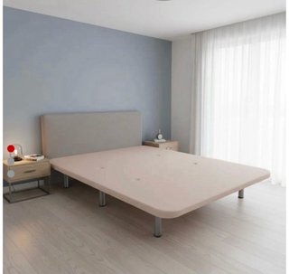 Somier Beige con Patas Metálicas