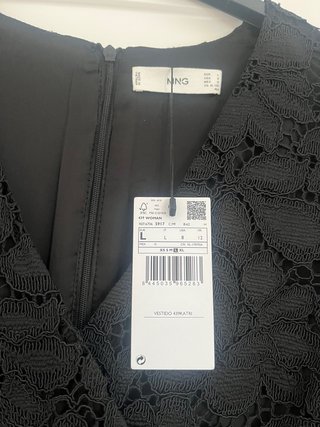 Vestido Mango Negro Encaje Talla L Nuevo