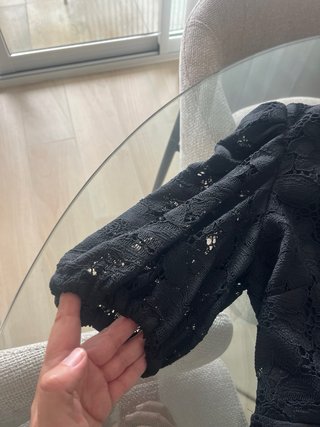 Vestido Mango Negro Encaje Talla L Nuevo