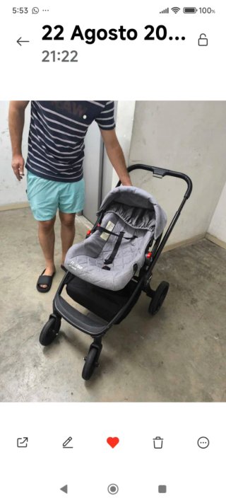 Passeggino per neonati grigio nuovo, poco usato