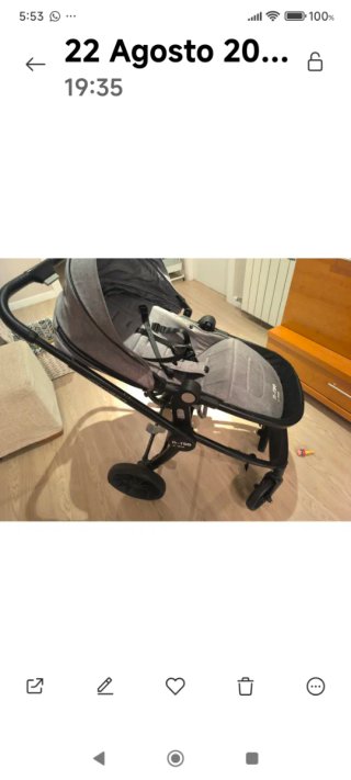 Passeggino per neonati grigio nuovo, poco usato