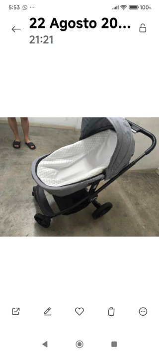 Passeggino per neonati grigio nuovo, poco usato