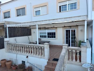 Pérgola estructura metal y tela
