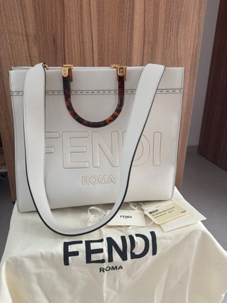 Bolso Fendi Sunshine Mediano Blanco