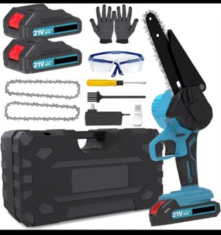 Mini motosierra 21V con accesorios