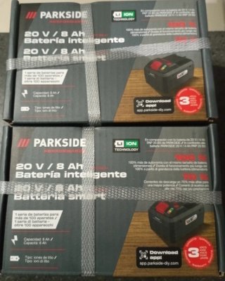 2X Parkside 20V 8Ah Batteria Intelligente