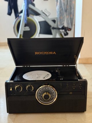 Tocadiscos Rockola Vanguard Negro/Dorado