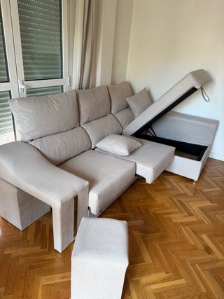 Sofá modular beige de tela