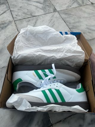 Adidas Samba Sapatilhas Verdes e Brancas