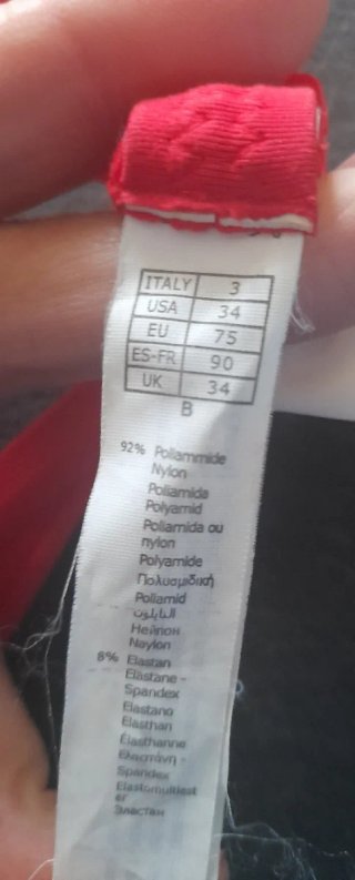 Bikini rosso imbottito tg. 3