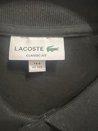 Polo Lacoste Negro Talla XXXL
