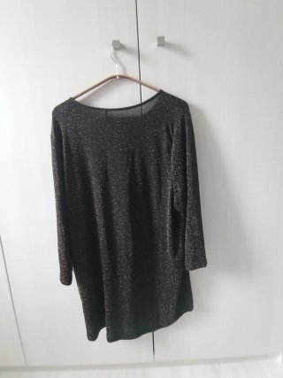 Blusa fiesta mujer negra y dorada talla única