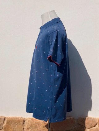 Polo Springfield azul estampado