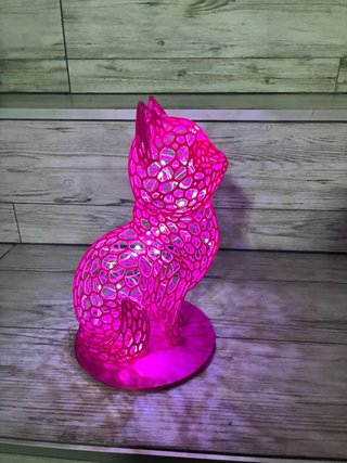 Lampada decorativa gatto rosa