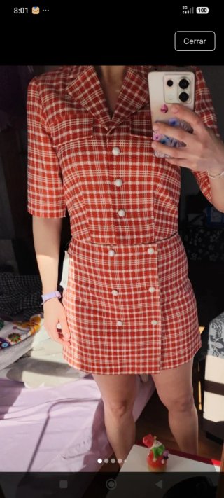 Conjunto chaqueta y falda a cuadros, nuevos