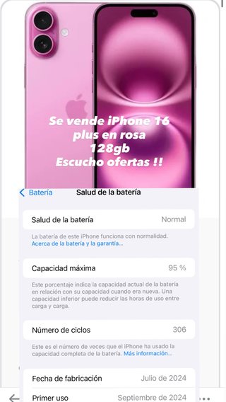 iPhone 16 Plus Rosa 128GB