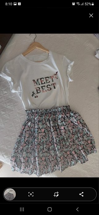 Conjunto Falda y Camiseta Estampada