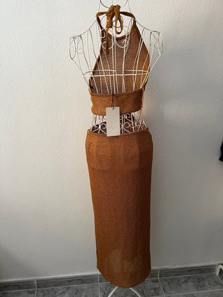Vestido Marrón Halter - Zar