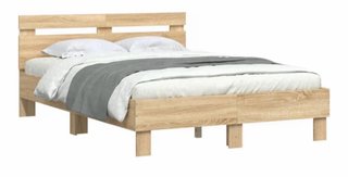 Cama de madera color beige/marrón