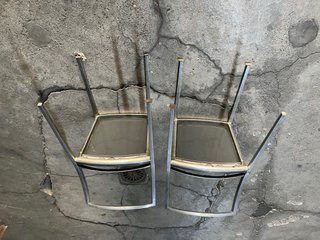 Set 2 Sedie Vetro e Metallo Nere