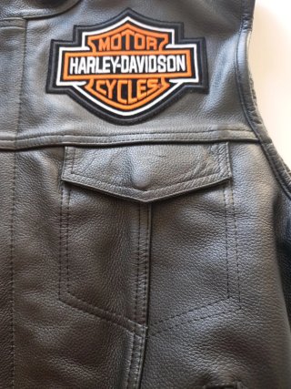 Chaleco Piel Harley-Davidson Motero Negro