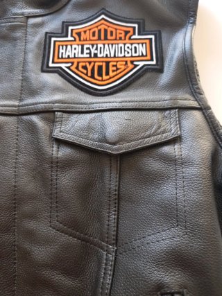Chaleco Piel Harley-Davidson Motero Negro