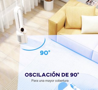 Ventilador Torre sin Aspas Humidificador Blanco/Do