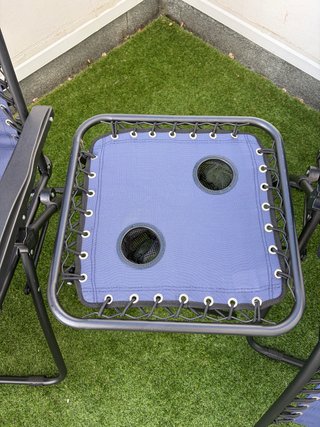 Set 2 Sillas Exterior con Mesa Azul