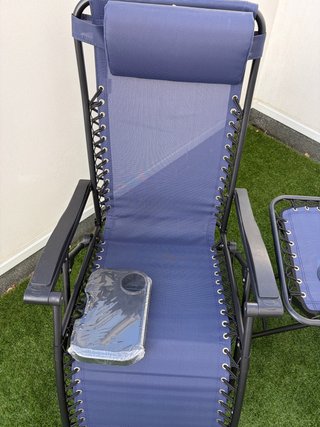 Set 2 Sillas Exterior con Mesa Azul