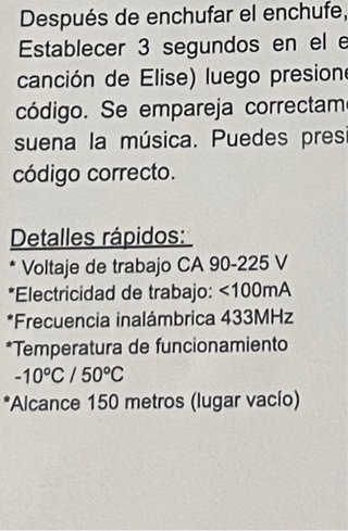 Timbre Inalámbrico Exterior Impermeable