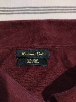Polo manga larga Massimo Dutti burdeos