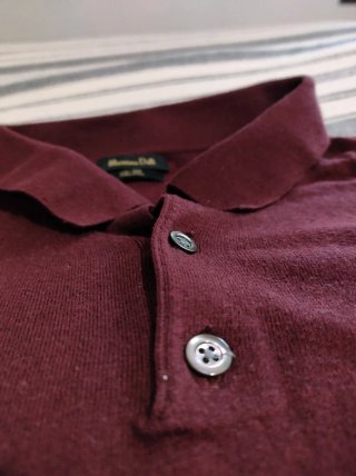 Polo manga larga Massimo Dutti burdeos