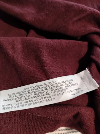 Polo manga larga Massimo Dutti burdeos