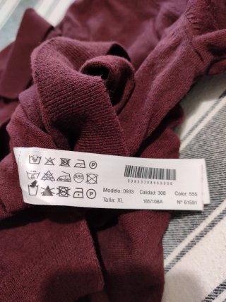 Polo manga larga Massimo Dutti burdeos