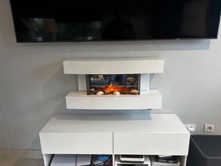 Estufa Chimenea Cheminarte Blanca y Cristal
