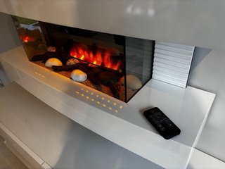 Estufa Chimenea Cheminarte Blanca y Cristal