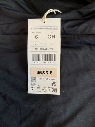 Bañador Oysho Talla S Negro Nuevo