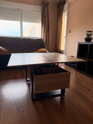 Mesa de centro elevable de madera