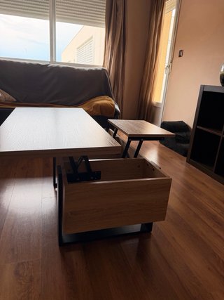 Mesa de centro elevable de madera