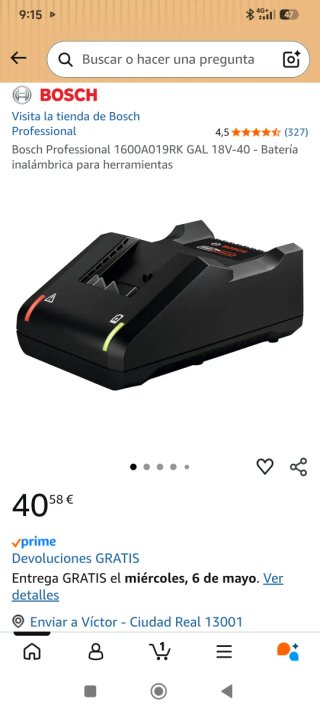 Cargador Bosch Professional 18V 4A nuevo