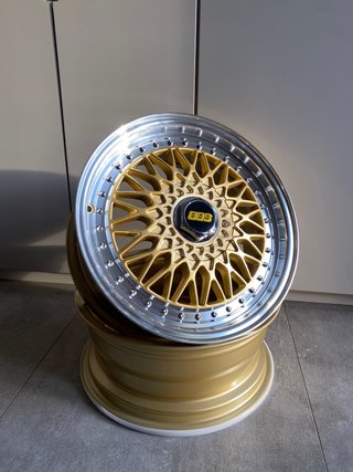 2 llantas de 16x6.5 estilo bbs color oro