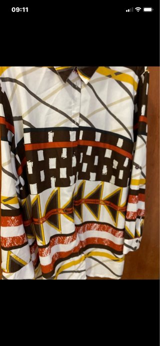 Camicia vintage XL marrone e multicolor