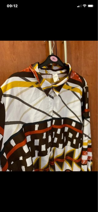 Camicia vintage XL marrone e multicolor